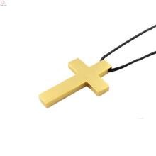 Em estoque 24k pingente de ouro, pingentes de moda em aço inoxidável, design único pingente de cruz